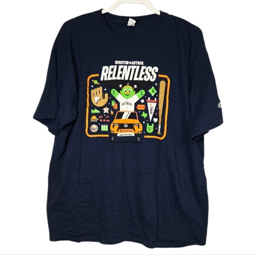 Lexus Houston Astros Navy “Relentless” Alien Graphic Tee XL Men’s Baseball Shirt